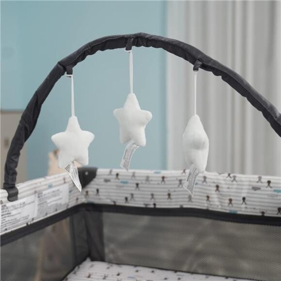 Babe Portable Playard,Sturdy Play Yard with Padded Mat and Toy bar - Picture 6 of 7